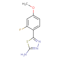 Chemical structure of 5-(2-fluoro-4-methoxyphenyl)-1,3,4-thiadiazol-2-amine - CSSB00013025249