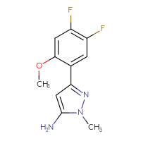 Chemical structure of 3-(4,5-difluoro-2-methoxyphenyl)-1-methyl-1H-pyrazol-5-amine - CSSB00103015350