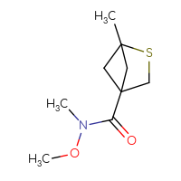Chemical structure of N-methoxy-N,1-dimethyl-2-thiabicyclo[2.1.1]hexane-4-carboxamide - CSSB21151594153