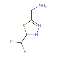 Chemical structure of 1-[5-(difluoromethyl)-1,3,4-thiadiazol-2-yl]methanamine - CSSB00012328725