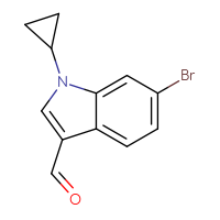Chemical structure of 6-bromo-1-cyclopropyl-1H-indole-3-carbaldehyde - CSSB00010986511