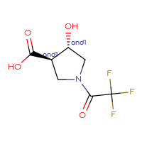 Chemical structure of rac-(3R,4S)-4-hydroxy-1-(2,2,2-trifluoroacetyl)pyrrolidine-3-carboxylic acid - CSSB06799393215