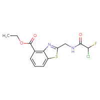 Chemical structure of ethyl 2-[(2-chloro-2-fluoroacetamido)methyl]-1,3-benzothiazole-4-carboxylate - CSSB21332167360