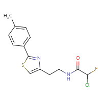 Chemical structure of 2-chloro-2-fluoro-N-{2-[2-(4-methylphenyl)-1,3-thiazol-4-yl]ethyl}acetamide - CSSB21332102830