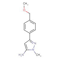 Chemical structure of 3-[4-(methoxymethyl)phenyl]-1-methyl-1H-pyrazol-5-amine - CSSB00021123102