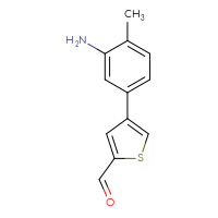 Chemical structure of 4-(3-amino-4-methylphenyl)thiophene-2-carbaldehyde - CSSB00102693453