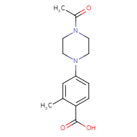 Chemical structure of 4-(4-acetylpiperazin-1-yl)-2-methylbenzoic acid - CSSB00003267254
