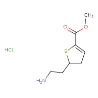 Chemical structure of methyl 5-(2-aminoethyl)thiophene-2-carboxylate hydrochloride - CSSB02495339181