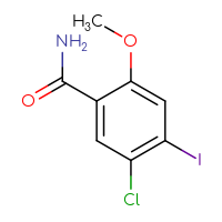 Chemical structure of 5-chloro-4-iodo-2-methoxybenzamide - CSSB00011253106