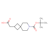 Chemical structure of 2-{7-[(tert-butoxy)carbonyl]-7-azaspiro[3.5]nonan-2-yl}acetic acid - CSSB00010730391