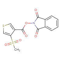 Chemical structure of 1,3-dioxo-2,3-dihydro-1H-isoindol-2-yl 4-methanesulfonylthiophene-3-carboxylate - CSSB02517313715