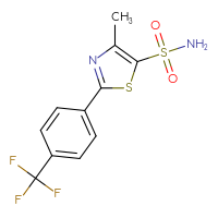 Chemical structure of 4-methyl-2-[4-(trifluoromethyl)phenyl]-1,3-thiazole-5-sulfonamide - CSSB06633780032