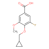 Chemical structure of 4-(cyclopropylmethoxy)-3-fluoro-5-methoxybenzoic acid - CSSB06789723429