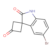 Chemical structure of 5'-bromo-1',2'-dihydrospiro[cyclobutane-1,3'-indole]-2',3-dione - CSSB15082380532