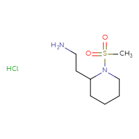 Chemical structure of 2-(1-methanesulfonylpiperidin-2-yl)ethan-1-amine hydrochloride - CSSB00015187079