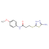 Chemical structure of 3-[(5-amino-1,3,4-thiadiazol-2-yl)sulfanyl]-N-(4-methoxyphenyl)propanamide - CSSB00020599858