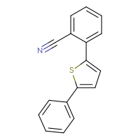 Chemical structure of 2-(5-phenylthiophen-2-yl)benzonitrile - CSSB06580730840