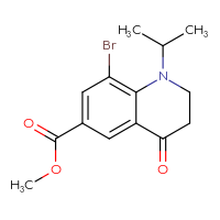 Chemical structure of methyl 8-bromo-4-oxo-1-(propan-2-yl)-1,2,3,4-tetrahydroquinoline-6-carboxylate - CSSB00150719133