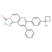 Chemical structure of 8-[4-(1-aminocyclobutyl)phenyl]-9-phenyl-2H,3H-[1,2,4]triazolo[3,4-f]1,6-naphthyridin-3-one - CSSB00020619091