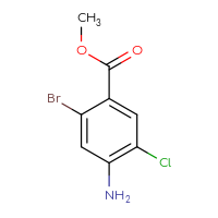 Chemical structure of methyl 4-amino-2-bromo-5-chlorobenzoate - CSSB00010764369