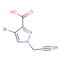 Chemical structure of 4-bromo-1-(prop-2-yn-1-yl)-1H-pyrazole-3-carboxylic acid - CSSB14826529484