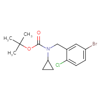 Chemical structure of tert-butyl N-[(5-bromo-2-chlorophenyl)methyl]-N-cyclopropylcarbamate - CSSB00010180977