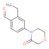 Chemical structure of 2-ethyl-4-(3-oxomorpholin-4-yl)benzaldehyde - CSSB00020651348
