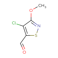 Chemical structure of 4-chloro-3-methoxy-1,2-thiazole-5-carbaldehyde - CSSB00021557386