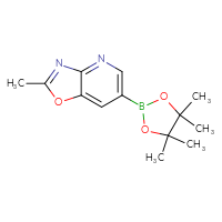 Chemical structure of 2-methyl-6-(4,4,5,5-tetramethyl-1,3,2-dioxaborolan-2-yl)-[1,3]oxazolo[4,5-b]pyridine - CSSB00010893872