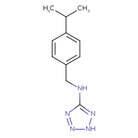 Chemical structure of N-{[4-(propan-2-yl)phenyl]methyl}-2H-1,2,3,4-tetrazol-5-amine - CSSB00000013183