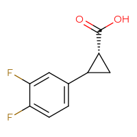 Chemical structure of (1R)-2-(3,4-difluorophenyl)cyclopropane-1-carboxylic acid - CSSB00015701726
