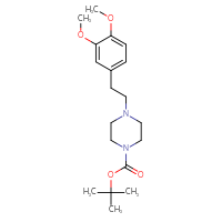 Chemical structure of tert-butyl 4-[2-(3,4-dimethoxyphenyl)ethyl]piperazine-1-carboxylate - CSSB01404278778