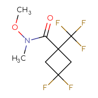 Chemical structure of 3,3-difluoro-N-methoxy-N-methyl-1-(trifluoromethyl)cyclobutane-1-carboxamide - CSSB03555957347