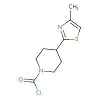 Chemical structure of 4-(4-methyl-1,3-thiazol-2-yl)piperidine-1-carbonyl chloride - CSSB14998404675