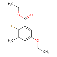 Chemical structure of ethyl 5-ethoxy-2-fluoro-3-methylbenzoate - CSSB00135183470