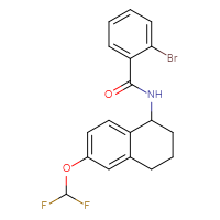 Chemical structure of 2-bromo-N-[6-(difluoromethoxy)-1,2,3,4-tetrahydronaphthalen-1-yl]benzamide - CSSB00326327392