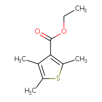 Chemical structure of ethyl 2,4,5-trimethylthiophene-3-carboxylate - CSSB02516837120