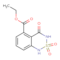 Chemical structure of ethyl 2,2,4-trioxo-3,4-dihydro-1H-2λ⁶,1,3-benzothiadiazine-5-carboxylate - CSSB20895621883