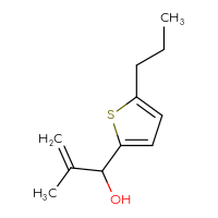 Chemical structure of 2-methyl-1-(5-propylthiophen-2-yl)prop-2-en-1-ol - CSSB20662601898