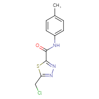 Chemical structure of 5-(chloromethyl)-N-(4-methylphenyl)-1,3,4-thiadiazole-2-carboxamide - CSSB00000734820