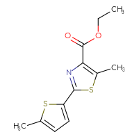 Chemical structure of ethyl 5-methyl-2-(5-methylthiophen-2-yl)-1,3-thiazole-4-carboxylate - CSSB00006755411
