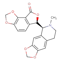 Chemical structure of (10R)-10-[(5S)-6-methyl-2H,5H,6H,7H,8H-[1,3]dioxolo[4,5-g]isoquinolin-5-yl]-3,5,11-trioxatricyclo[7.3.0.0²,⁶]dodeca-1(9),2(6),7-trien-12-one - CSSB00000042325