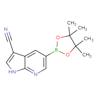 Chemical structure of 5-(4,4,5,5-tetramethyl-1,3,2-dioxaborolan-2-yl)-1H-pyrrolo[2,3-b]pyridine-3-carbonitrile - CSSB00010137134