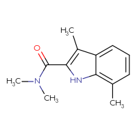 Chemical structure of N,N,3,7-tetramethyl-1H-indole-2-carboxamide - CSSB01046928796