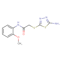 Chemical structure of 2-[(5-amino-1,3,4-thiadiazol-2-yl)sulfanyl]-N-(2-methoxyphenyl)acetamide - CSSB00026017082