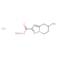 Chemical structure of methyl 5-amino-4H,5H,6H,7H-pyrazolo[1,5-a]pyridine-2-carboxylate hydrochloride - CSSB03633700235
