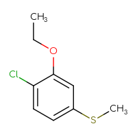 Chemical structure of 1-chloro-2-ethoxy-4-(methylsulfanyl)benzene - CSSB14925615461