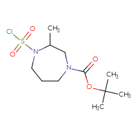 Chemical structure of tert-butyl 4-(chlorosulfonyl)-3-methyl-1,4-diazepane-1-carboxylate - CSSB00153718678
