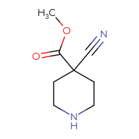 Chemical structure of methyl 4-cyanopiperidine-4-carboxylate - CSSB00000706966