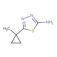 Chemical structure of 5-(1-methylcyclopropyl)-1,3,4-thiadiazol-2-amine - CSSB00012039675